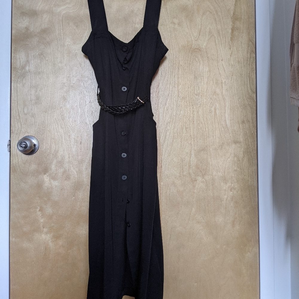 Zara black button up sleeveless dress